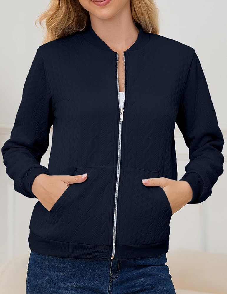 Womens Full Zip Up Cardigan Sweater Casual Long Sleeve
